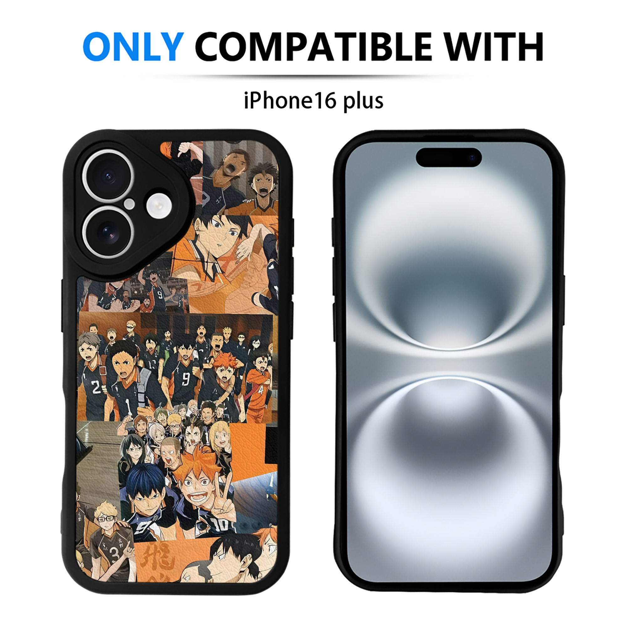 （画像用） ハイキュー!! Haikyu!! 【iPhone 16シリーズ対応】シリコンスマホケース（レザー調） 材質：シリコン